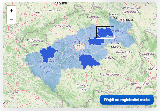 Vybraný okres omezuje data pouze na daný okres.
